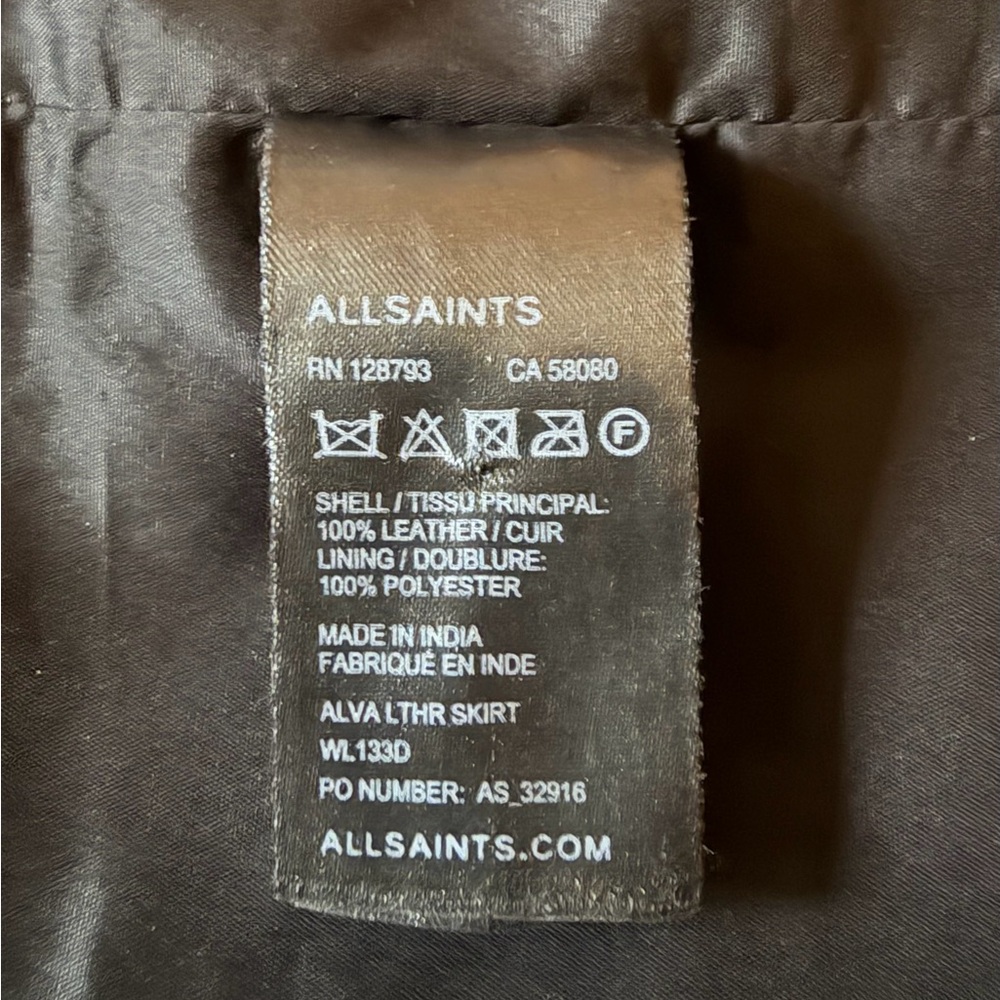 All Saints Alva Black Leather Biker Mini Skirt - Picture 8 of 15